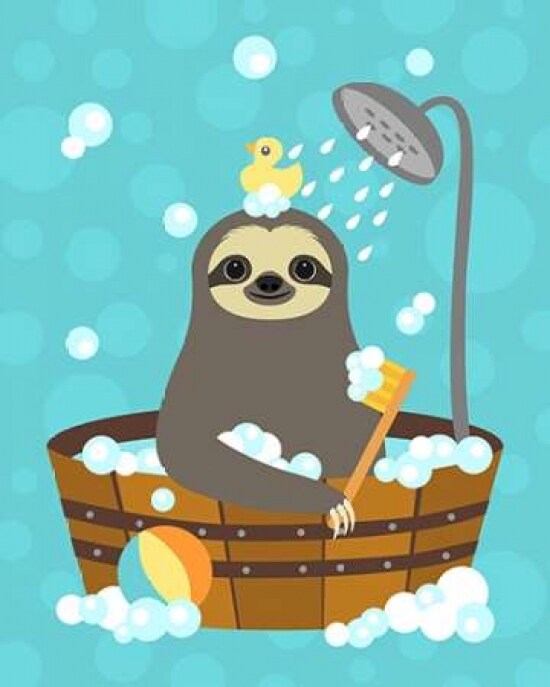 Bathing Sloth Poster Print by  Nancy Lee - Item # VARPDXL820D