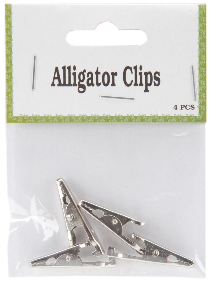 Midwest Design Alligator Clips 4/Pkg-Silver