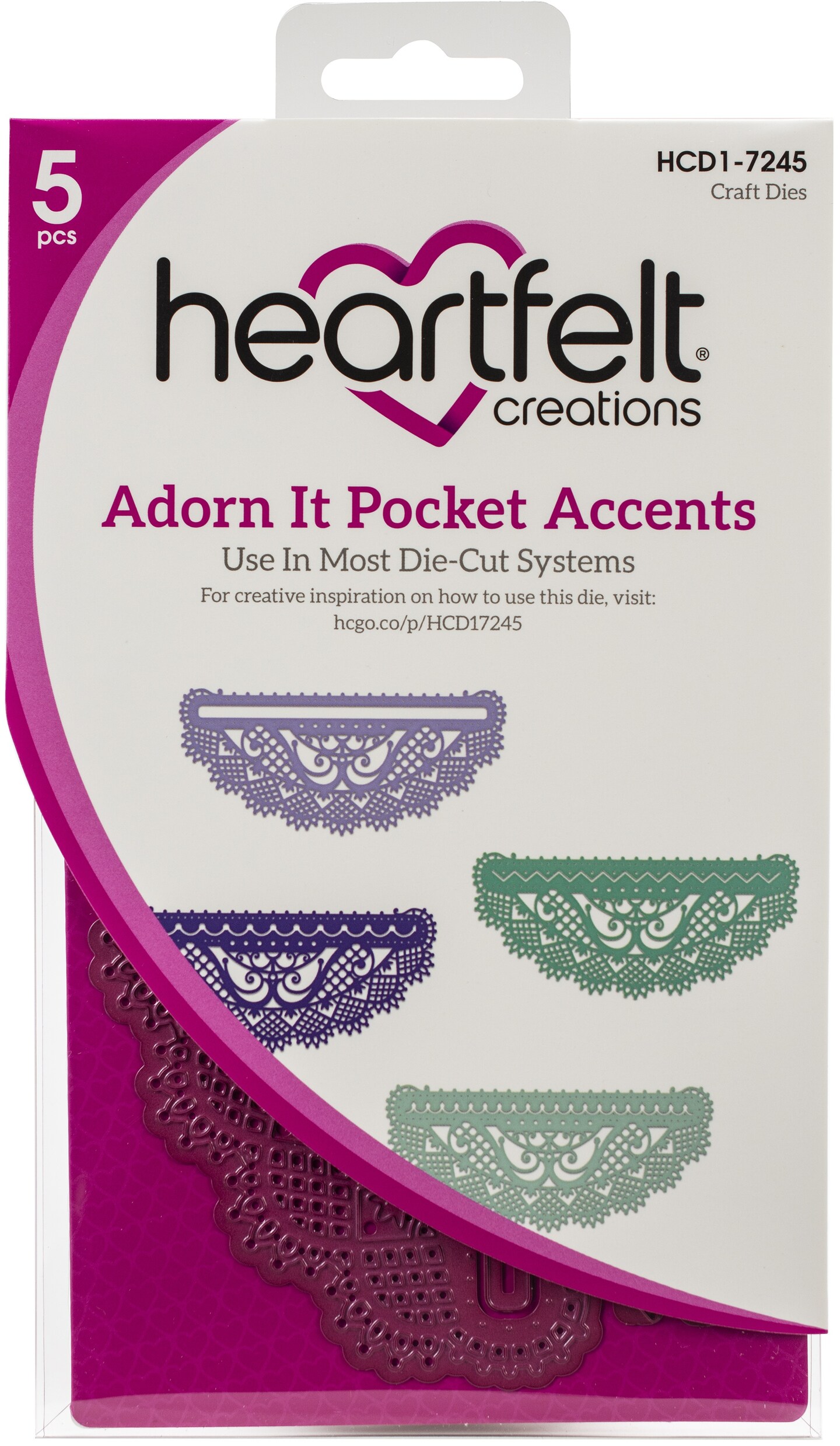 Heartfelt Creations Pocket &#x26; Accents Dies-Adorn It .25&#x22; To 6.75&#x22;