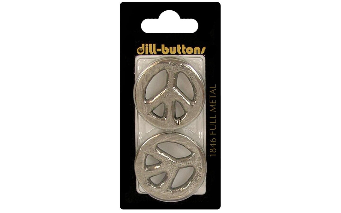 Dill Buttons 30mm 2pc Shank Metal Antique Silver
