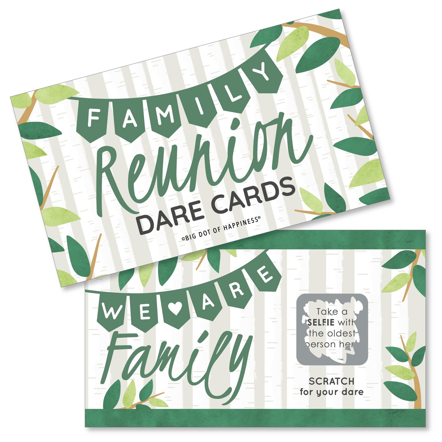Big Dot of Happiness Family Tree Reunion - Family Gathering Party Game Scratch Off Dare Cards - 22 Count