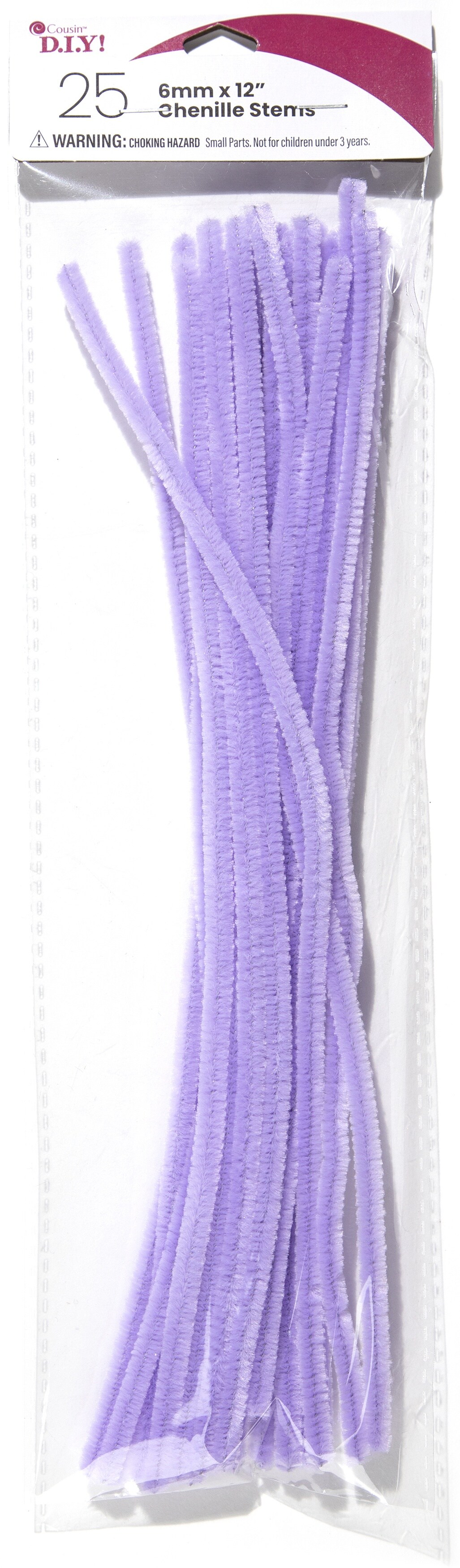 CousinDIY Chenille Stems 6mmx12&#x22; 25/Pkg-Lavender
