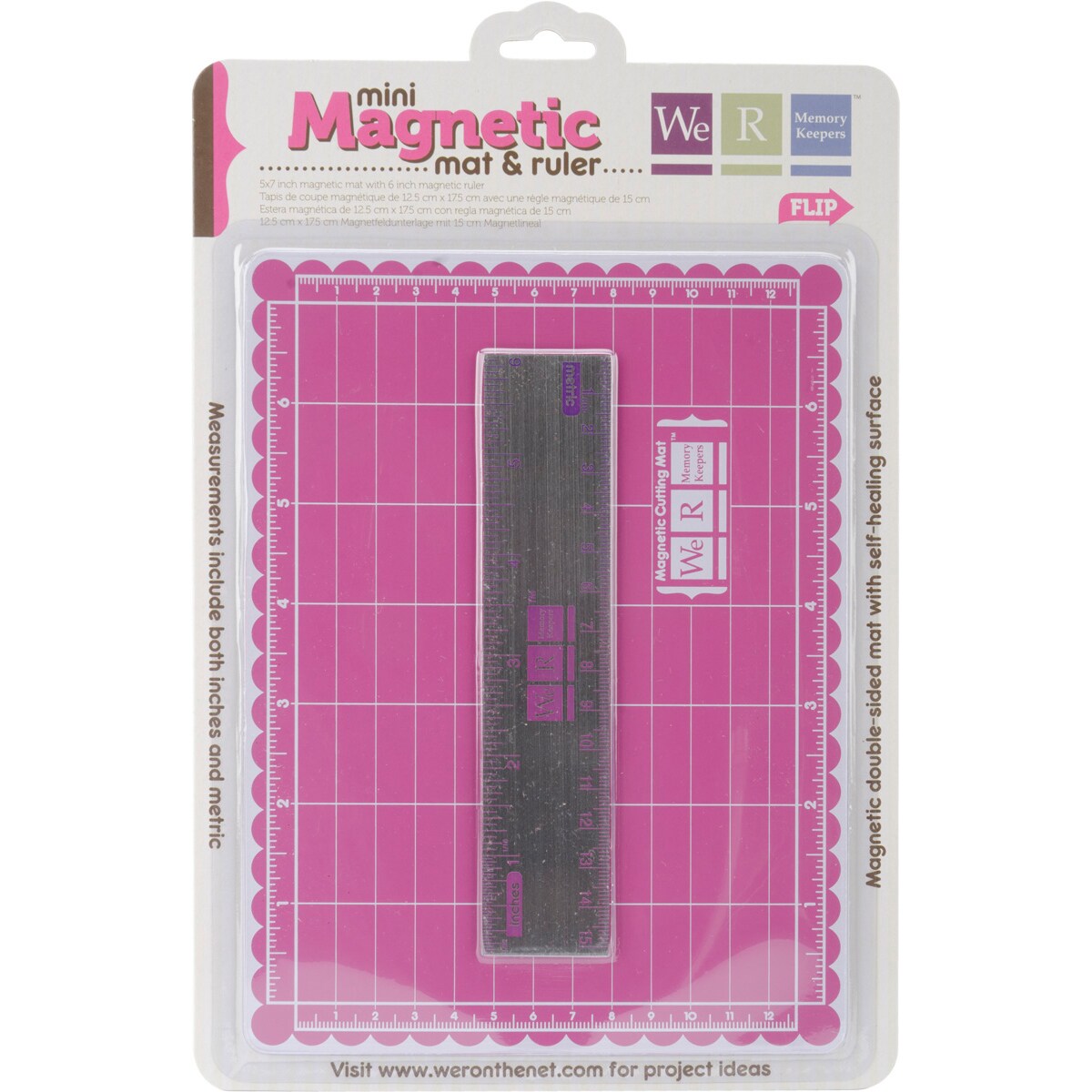 Mini Magnetic Cutting Mat &#x26; Ruler Set-6&#x22; Ruler