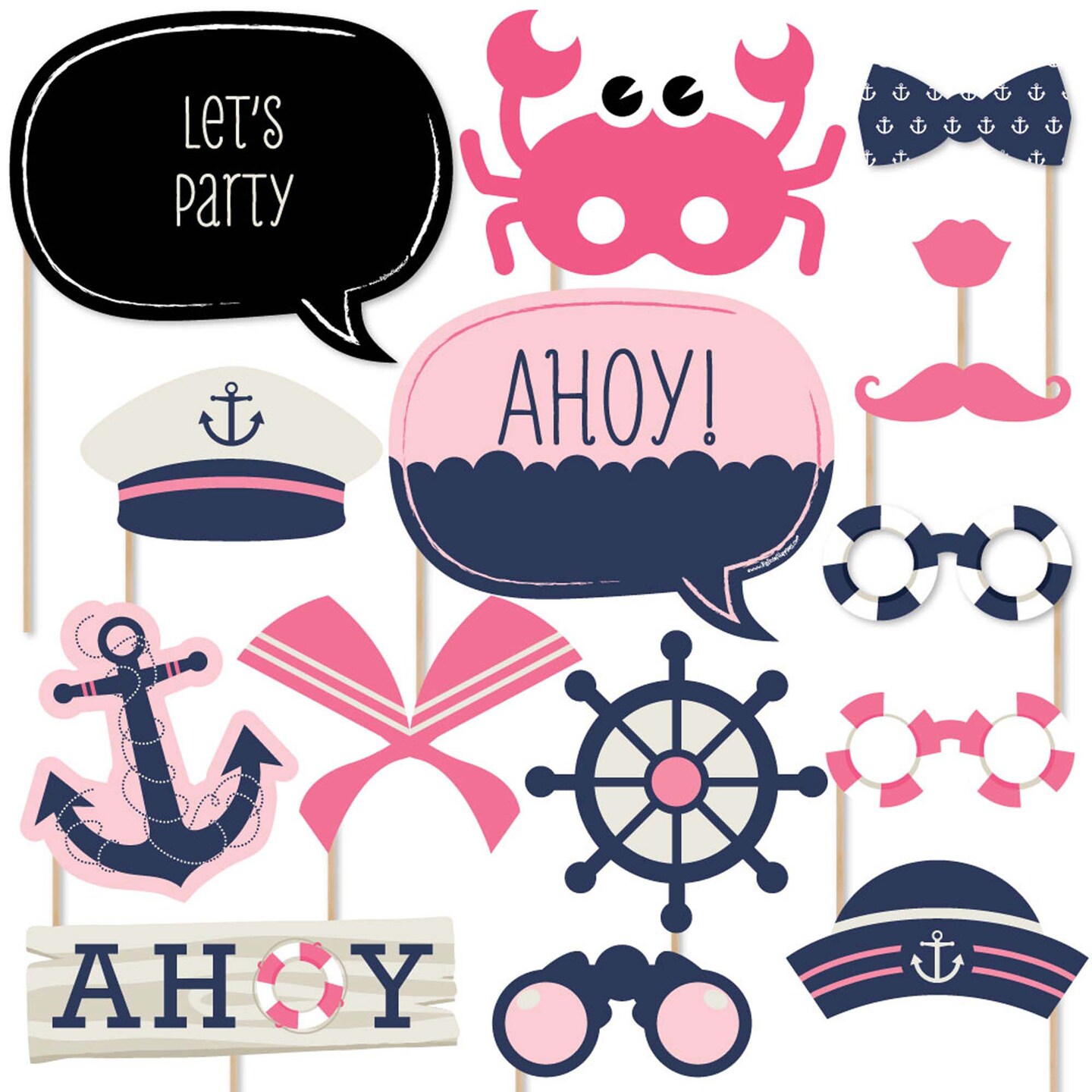 Nautical themed shop photo booth props