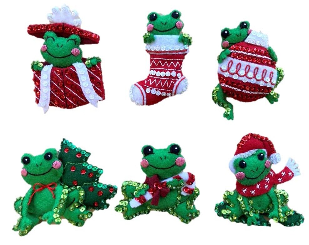 Kit De Manualidades Bucilla - Set De 6 Adornos De Pájaros Tropicales En Fieltro, Para Bordar Y Decorar