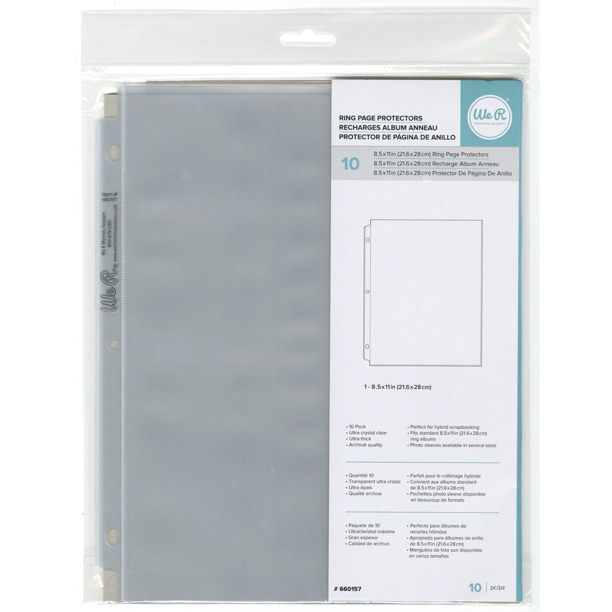 We R Ring Photo Sleeves 8.5&#x22;X11&#x22; 10/Pkg-Full Page