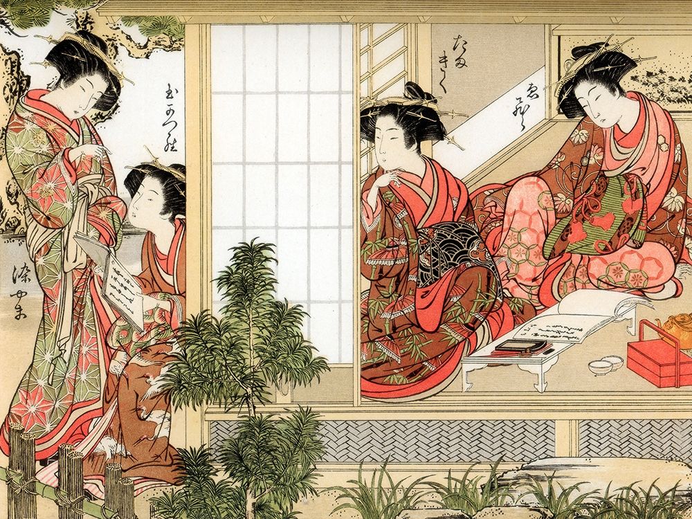 Japanese Beauties, 1776 Poster Print by Katsukawa Shunsho - Item # VARPDX3JP598