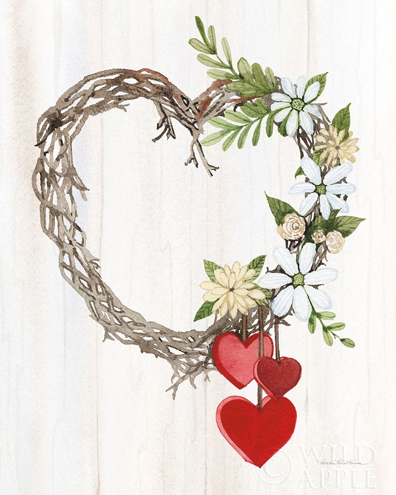 Rustic Valentine Heart Wreath II Poster Print by Kathleen Parr McKenna - Item # VARPDX46680
