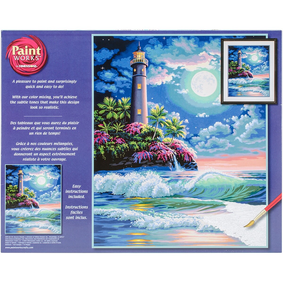 Paint Works Paint By Number Kit 16"X20"Lighthouse In The Moonlight