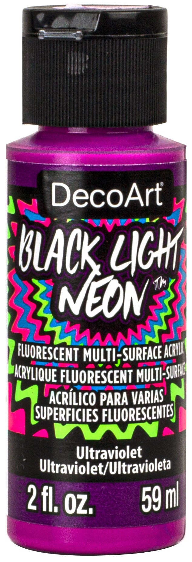 Decoart Black Light Neon Acrylic Paint 2oz - Ultraviolet