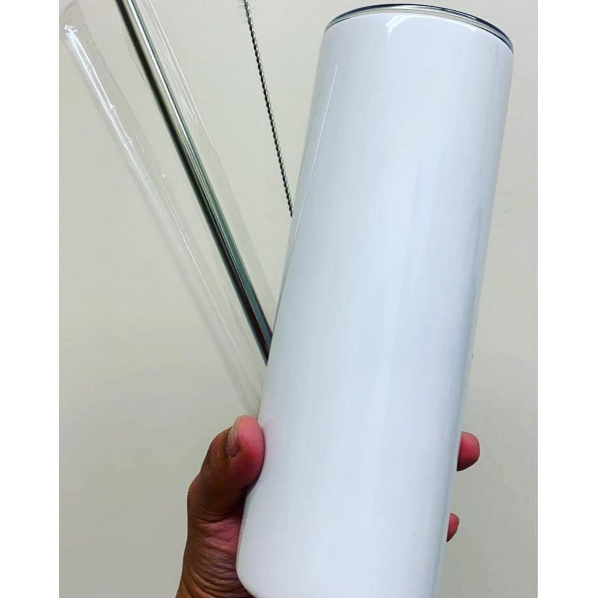 Sublimation Tumbler 20 oz GLOSSY Slim White STRAIGHT - the Complete Set