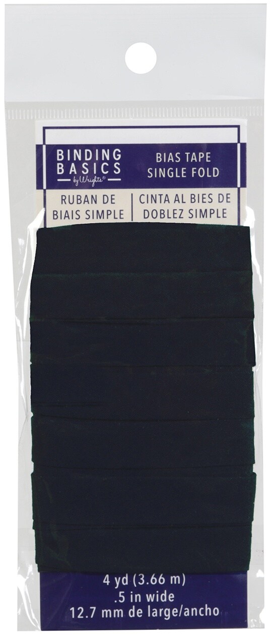 Wrights Binding Basics Single Fold Bias Tape .5"X4ydBlack Michaels