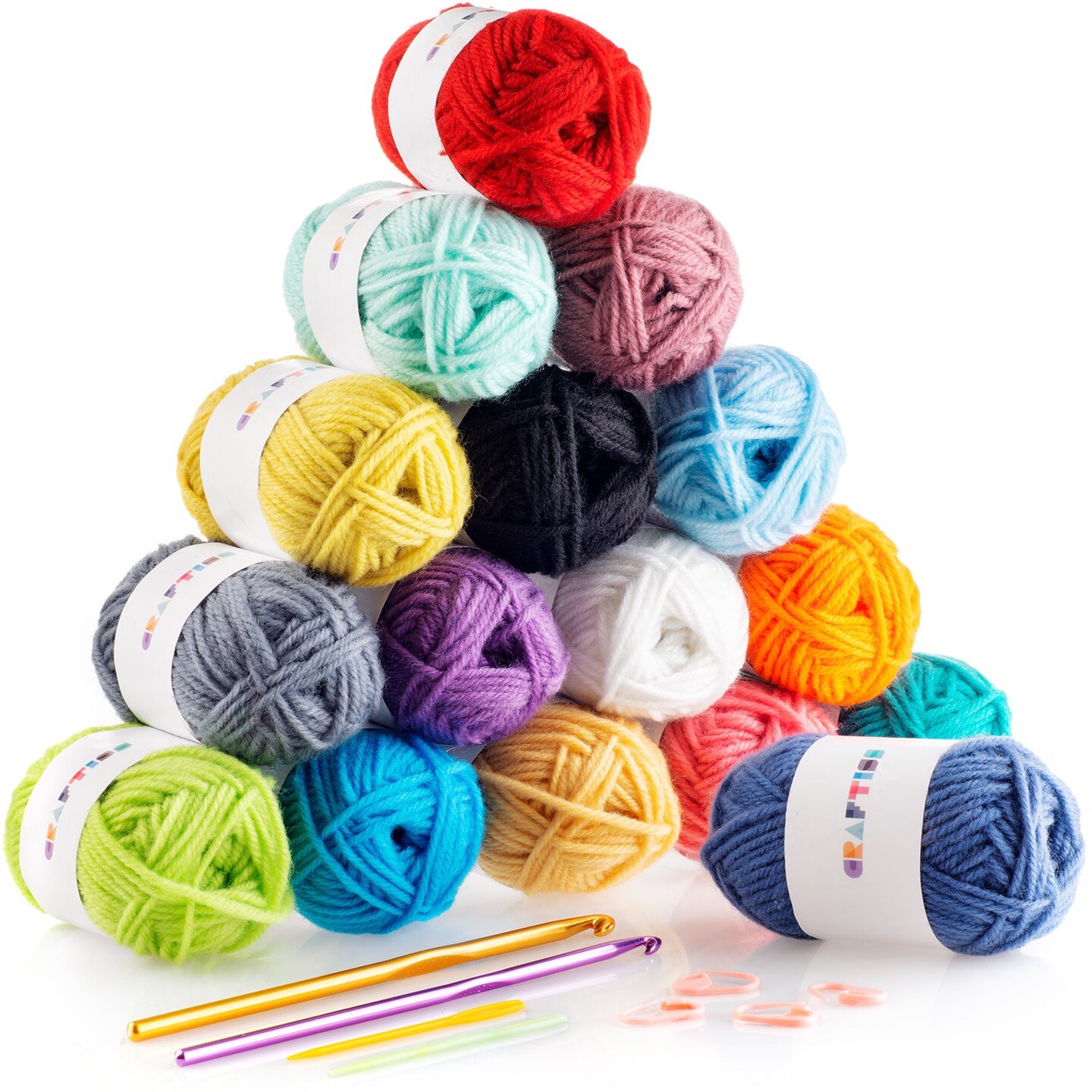 6 Rolls Large Yarn Skeins Assorted Colors Acrylic Soft Yarn Perfect for Any  Knitting Crochet and Crafts Mini Project