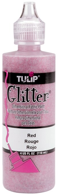 Tulip Dimensional Fabric Paint 4oz Glitter - Red