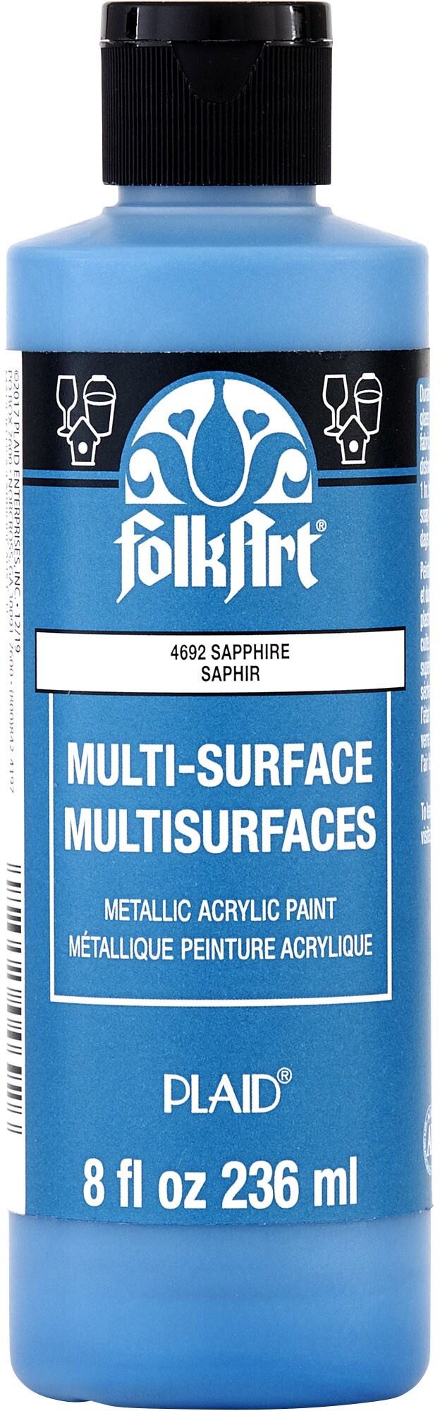 Folkart MultiSurface Acrylic Paint 8OzMetallic Sapphire Michaels