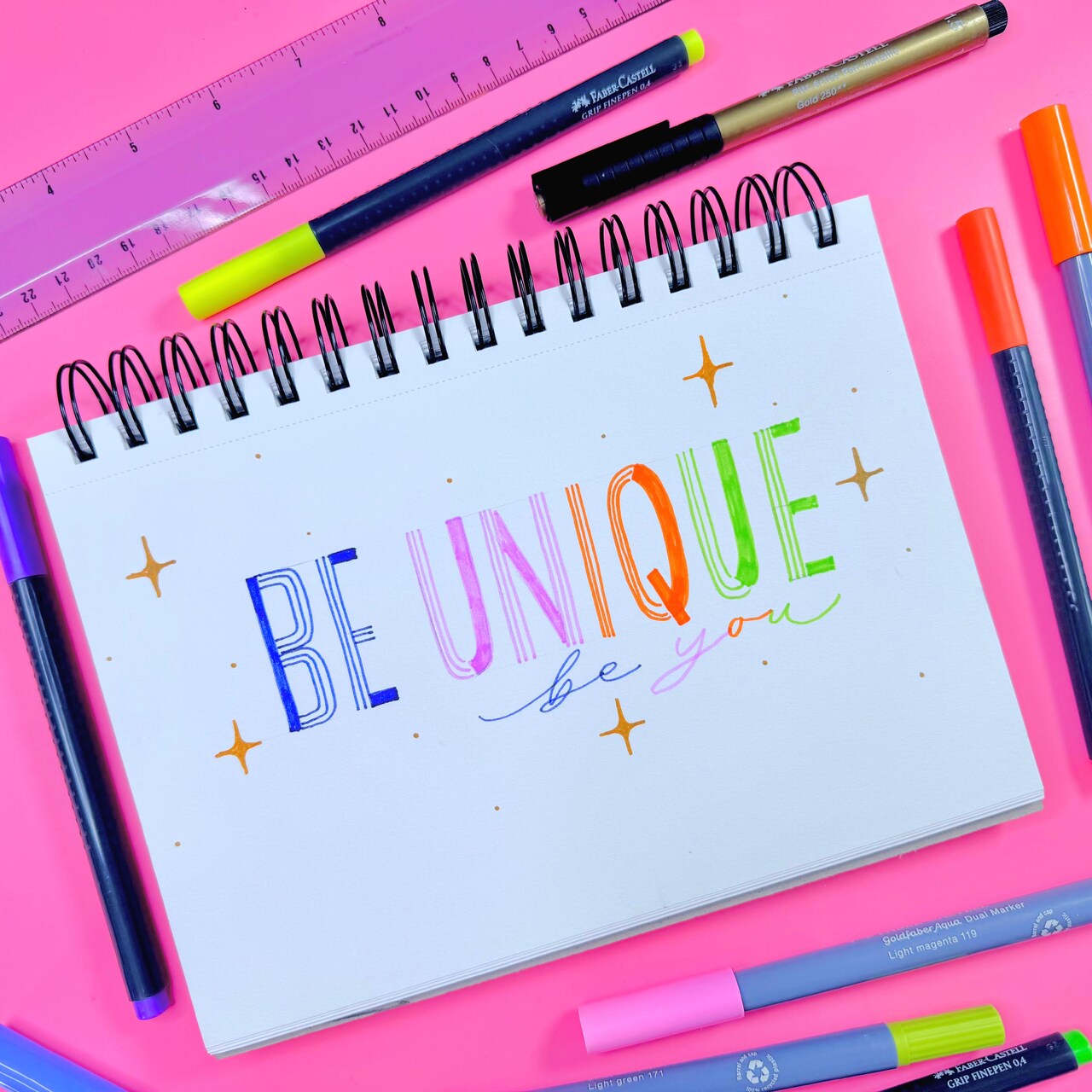 Fun Block Rainbow Hand Lettering with Faber-Castell®