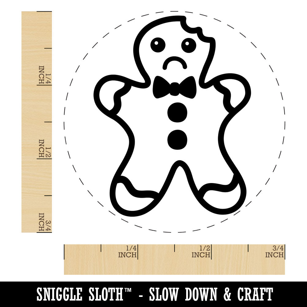 Gingerbread Man Sad Eaten Cookie Christmas Rubber Stamp for Stamping ...