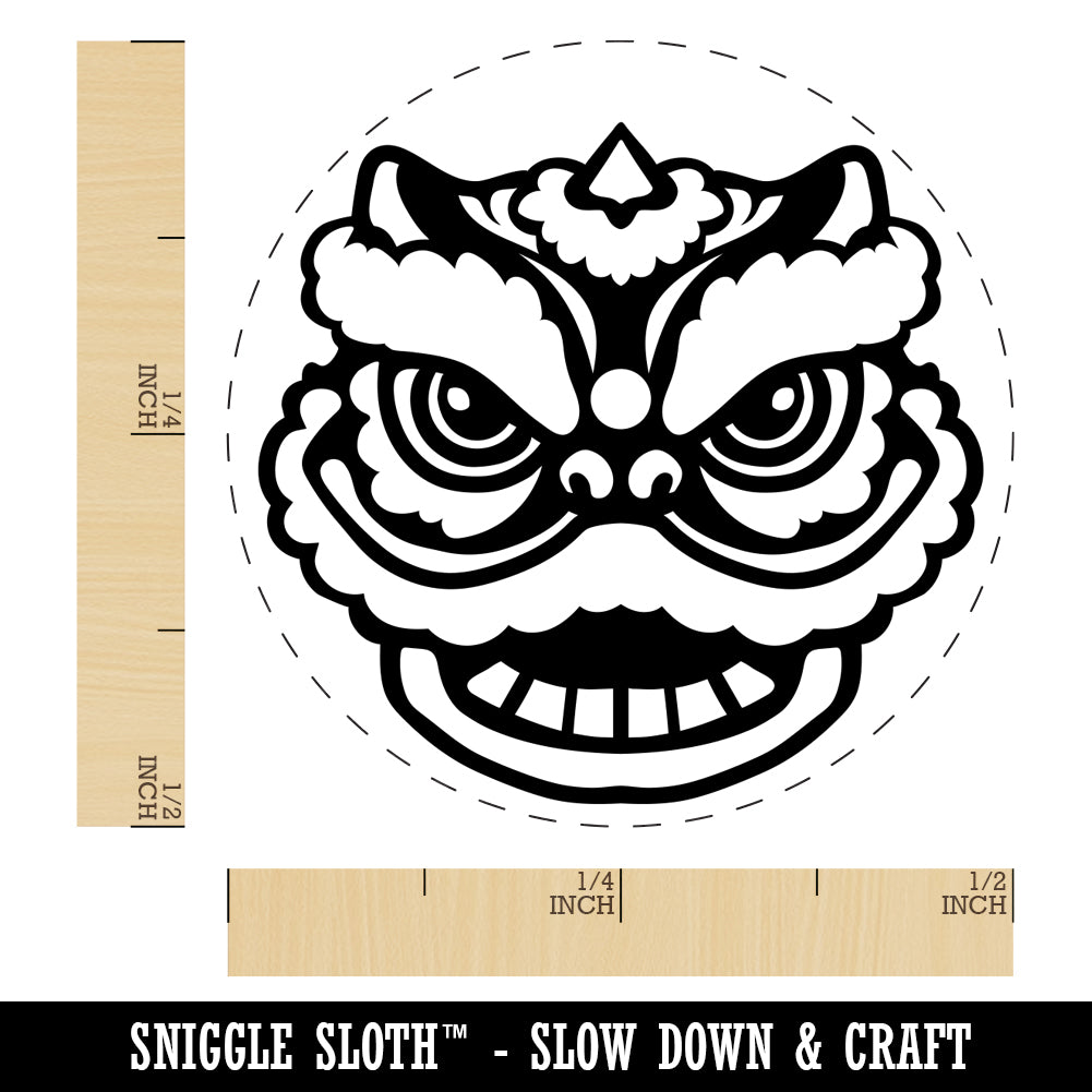 Chinese New Year Lion Dancer Head Rubber Stamp for Stamping Crafting Planners