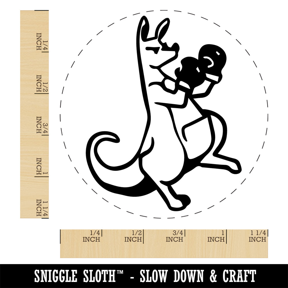 Aggressive Kangaroo Boxing Gloves Rubber Stamp for Stamping Crafting Planners