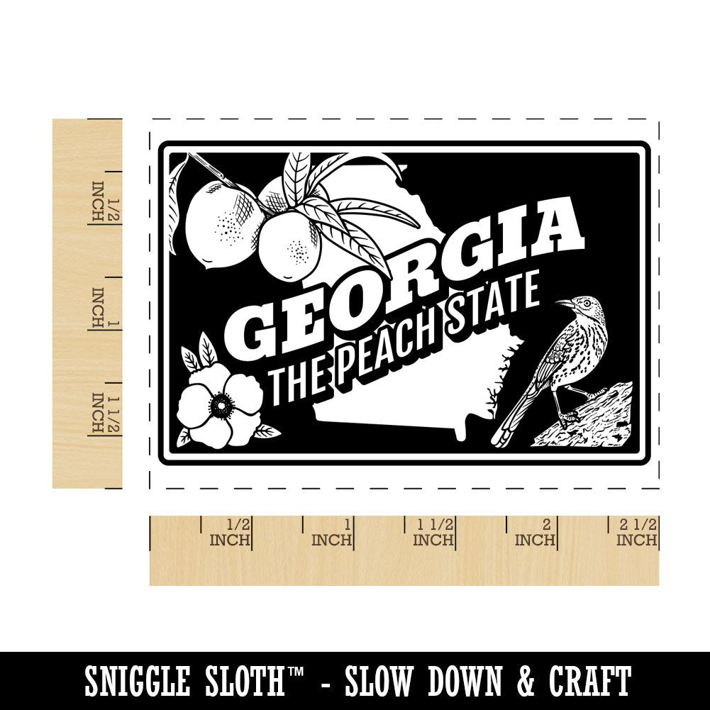 Georgia Peach Brown Thrasher Cherokee Rose United States Rectangle Rubber  Stamp for Stamping Crafting | Michaels