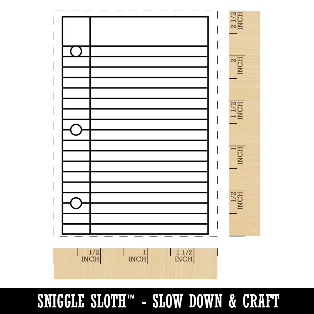 Notebook Paper Rectangle Rubber Stamp for Stamping Crafting