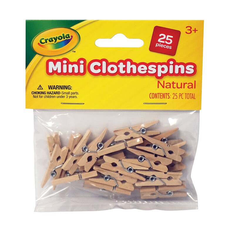 Mini Clothespins, 1&#x22;, Natural, 25 Pieces