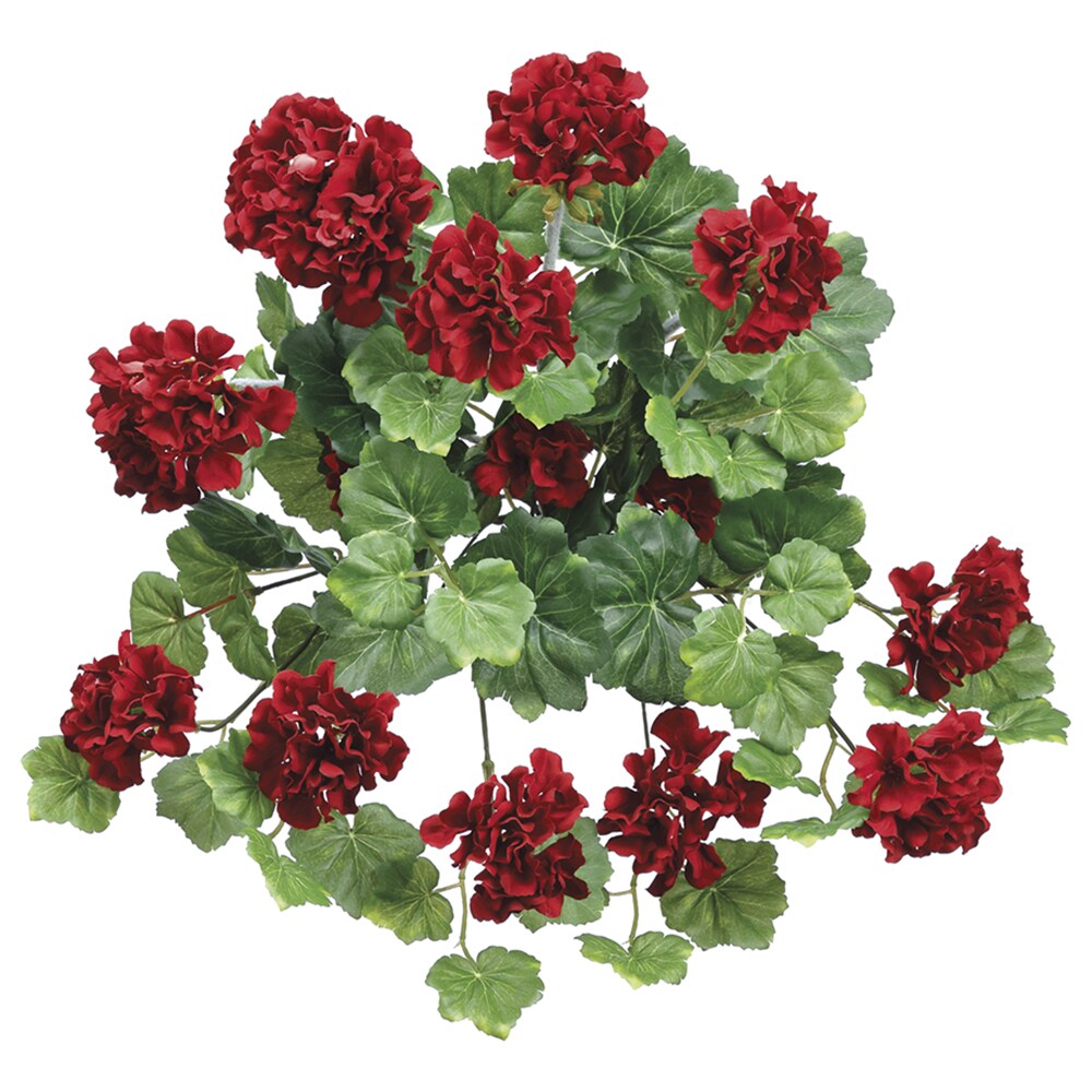 Allstate 17.5&#x22; Red Geranium Artificial Floral Hanging Bush