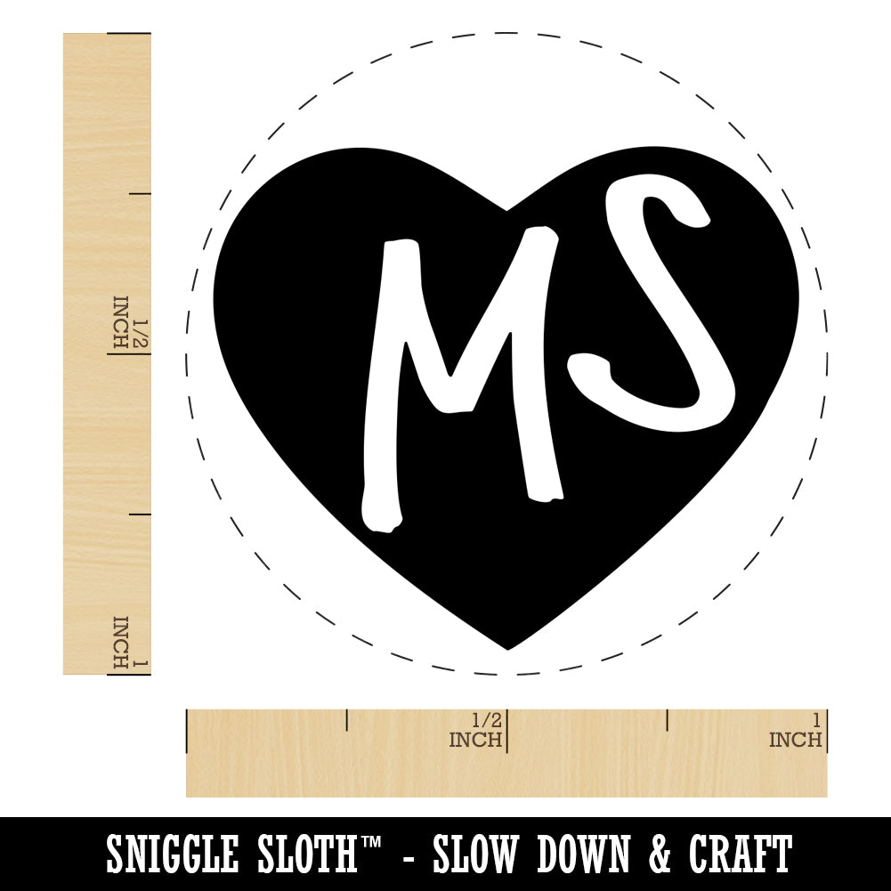 MS Mississippi State in Heart Rubber Stamp for Stamping Crafting Planners