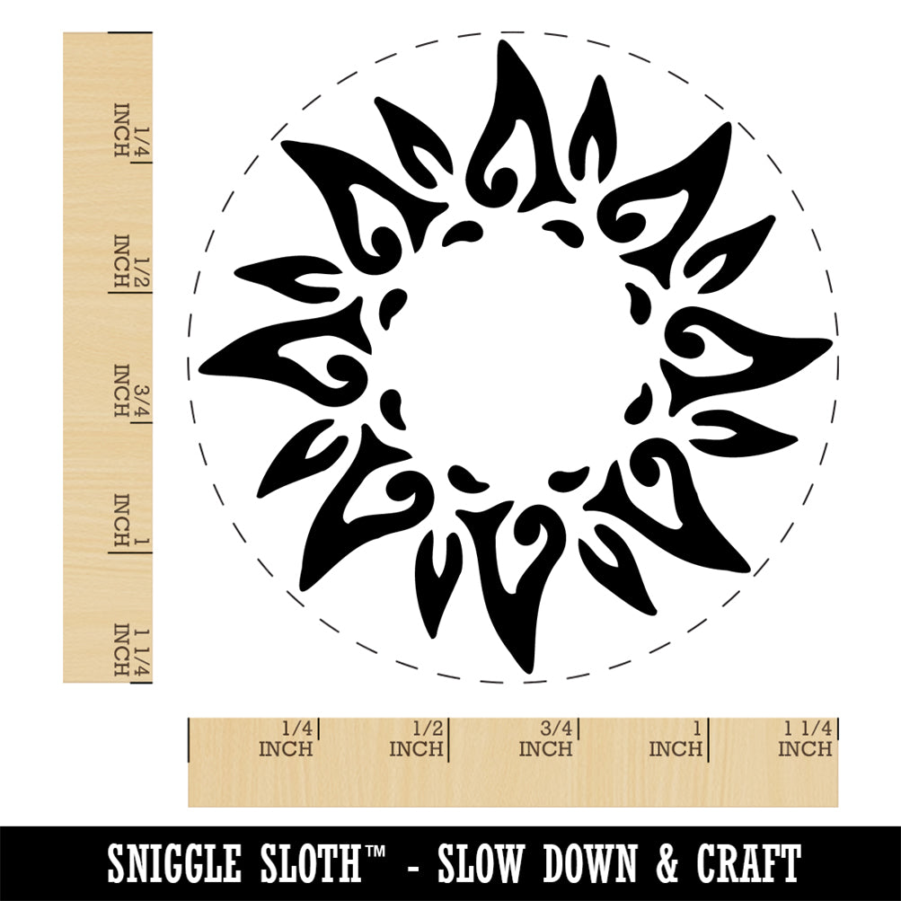 Tribal Sun Circle Star Rubber Stamp for Stamping Crafting Planners