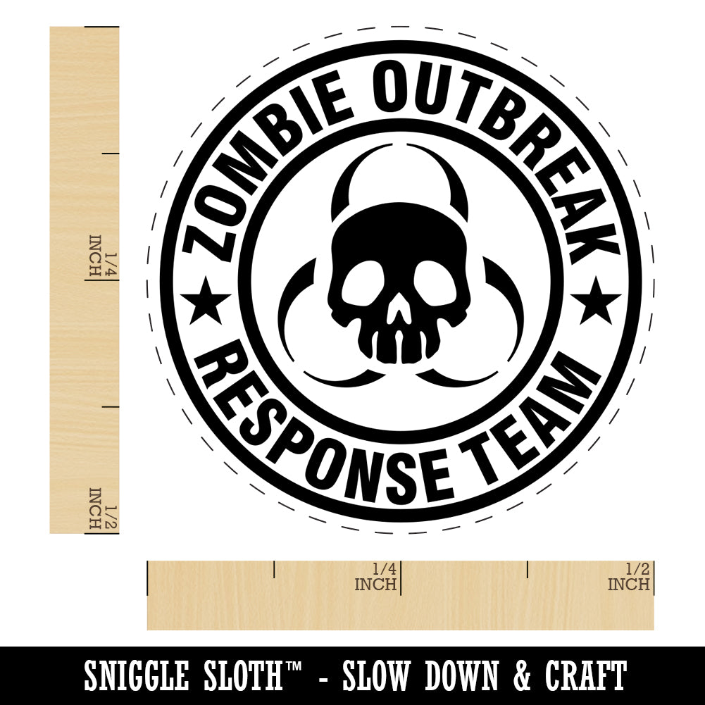 Zombie Outbreak Response Team Skull Rubber Stamp for Stamping Crafting Planners