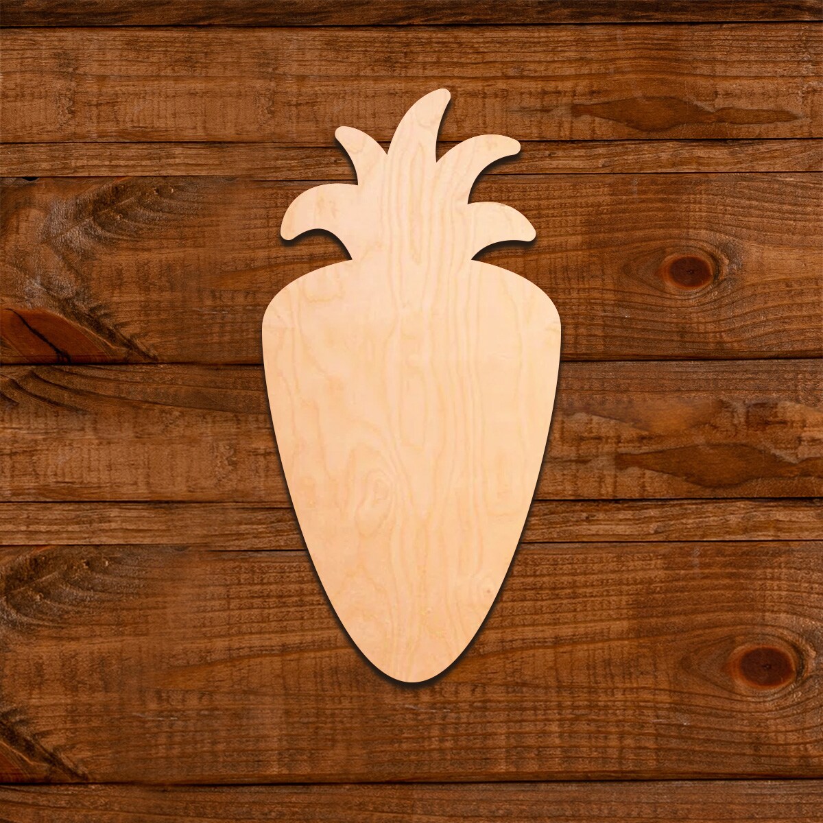 7 in. Unfinished Laser Cut Wooden Carrot