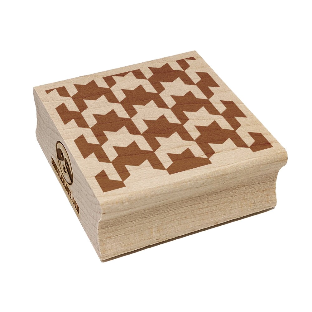 Houndstooth Pattern Background Square Rubber Stamp for Stamping Crafting