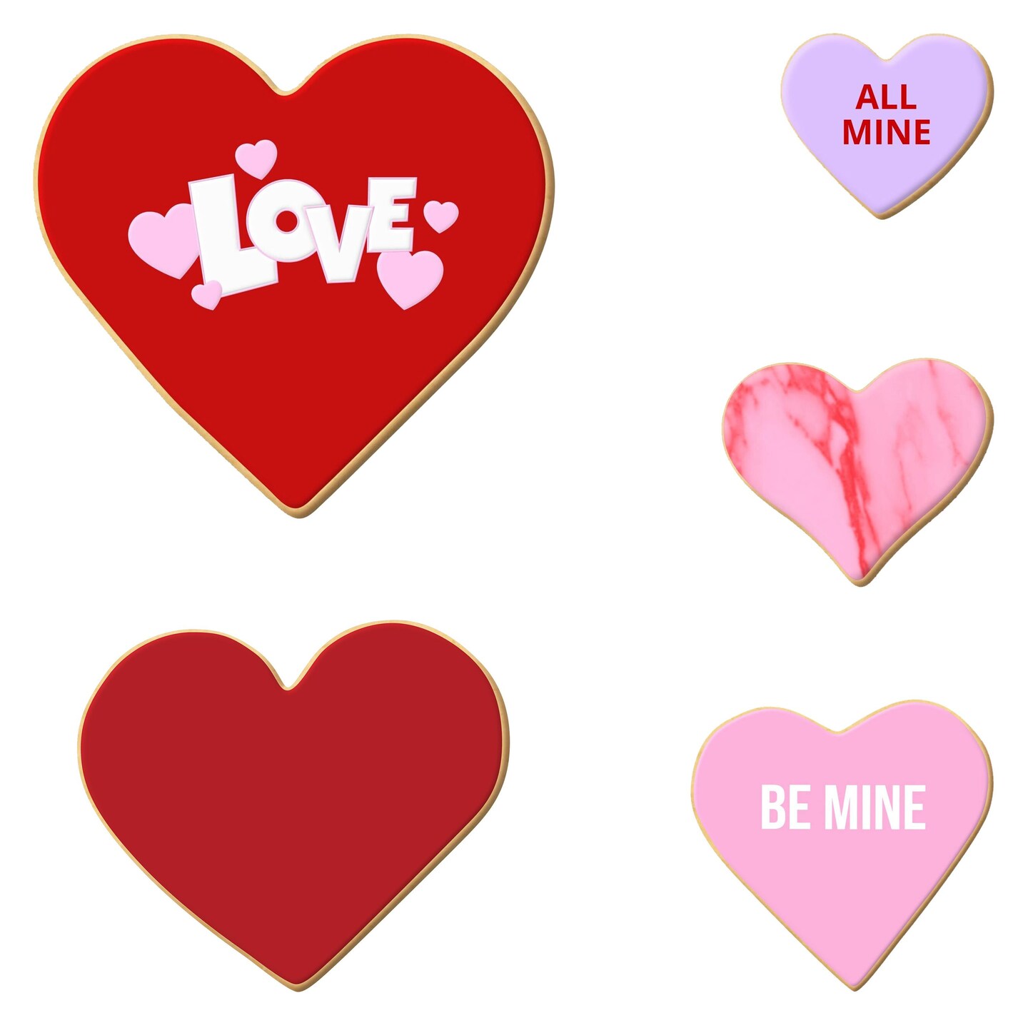 CookieCutter.com Heart 5 Piece Set, Sizes 1.5 in to 3.75 in Tin Plate Steel Handmade in the USA