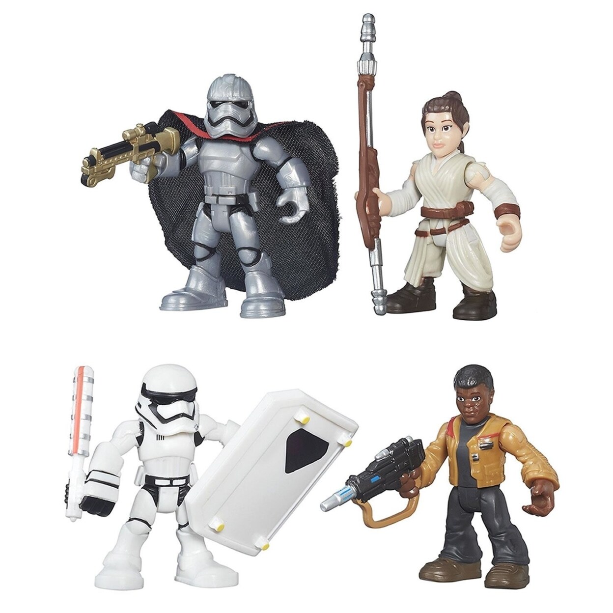 Hasbro Playskool Star Wars 4-Figure Rey Captain Phasma Finn Stormtrooper Set Jakku Galactic