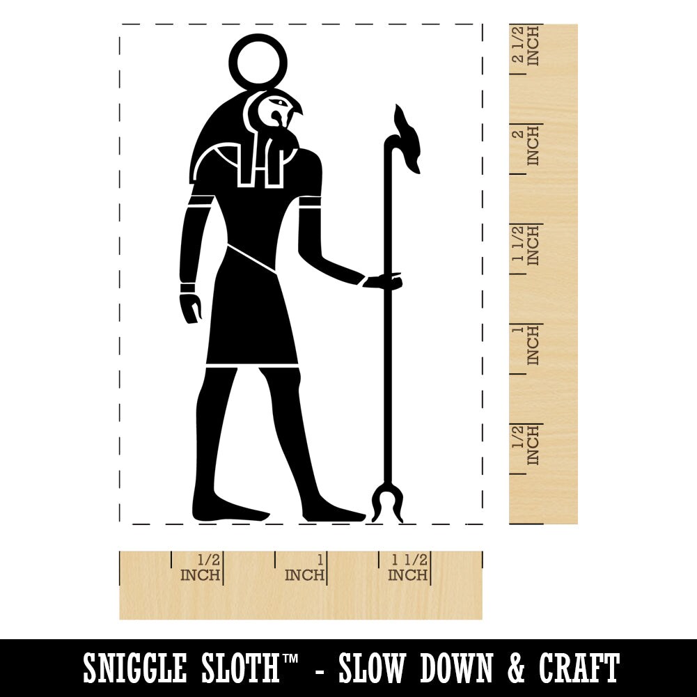 Egyptian Ra Horus Hieroglyph Rectangle Rubber Stamp for Stamping Crafting