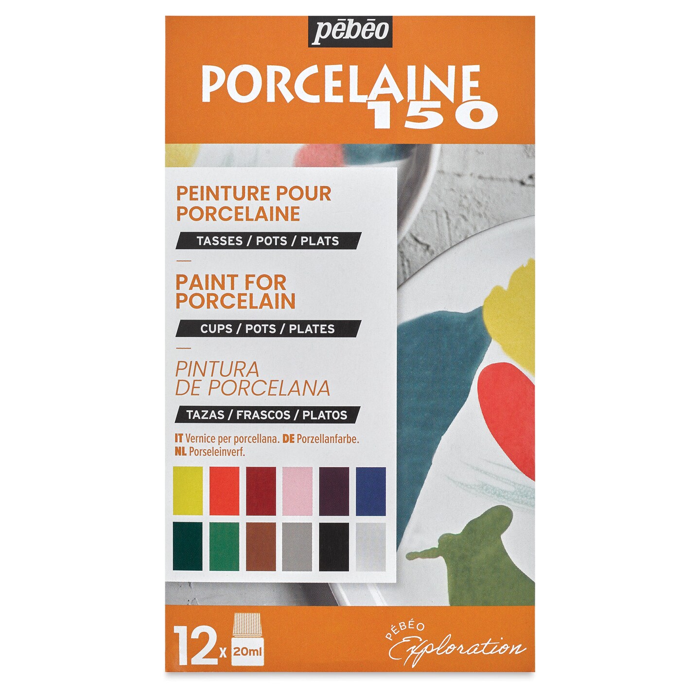 Pebeo Porcelaine 150 Paints - Exploration Set 2, Set of 12, 20 ml bottle