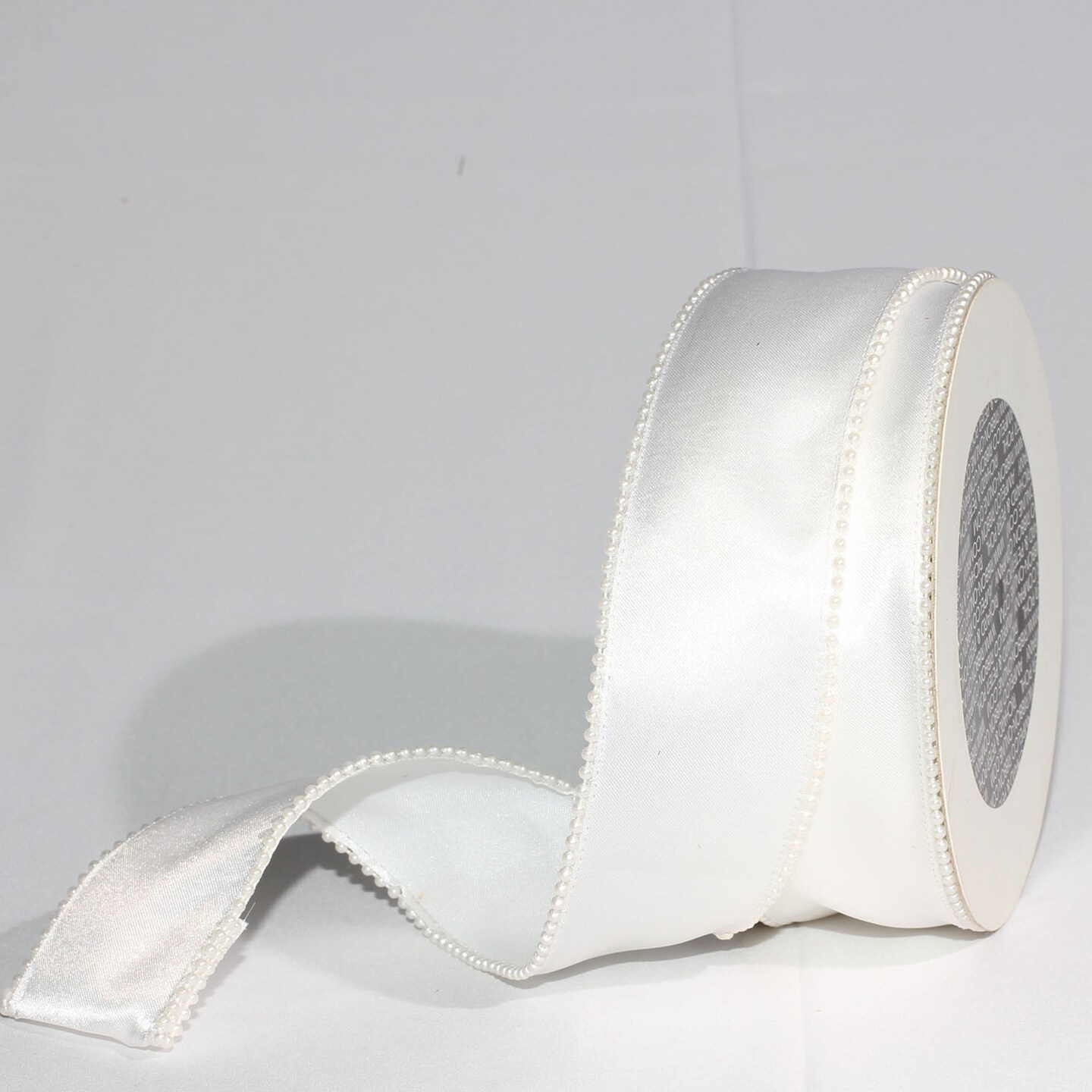 The Ribbon People White Pearl Edge Satin Wired Craft Ribbon 2" x 20 Yards