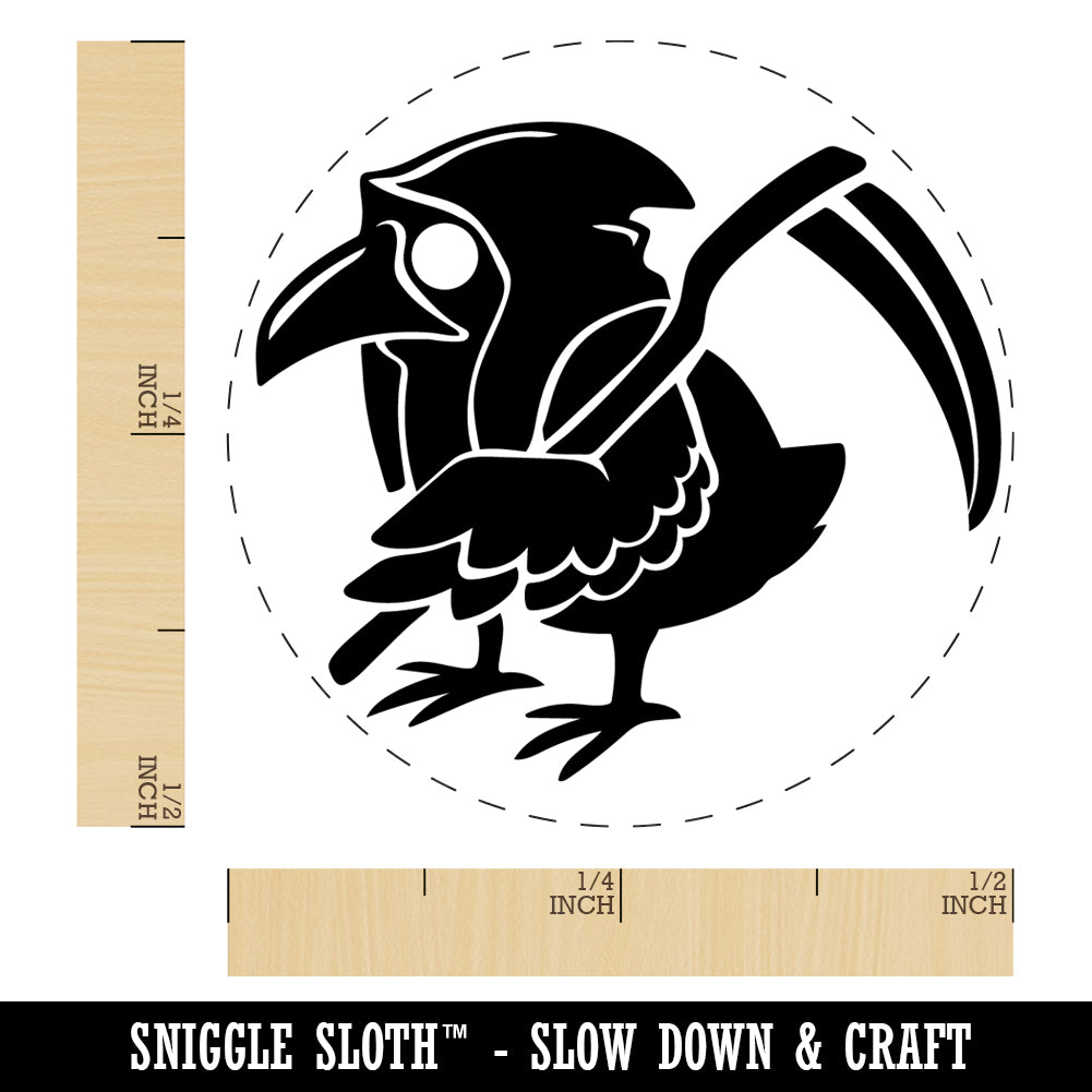 Reaper Raven Hood Scythe Rubber Stamp for Stamping Crafting Planners