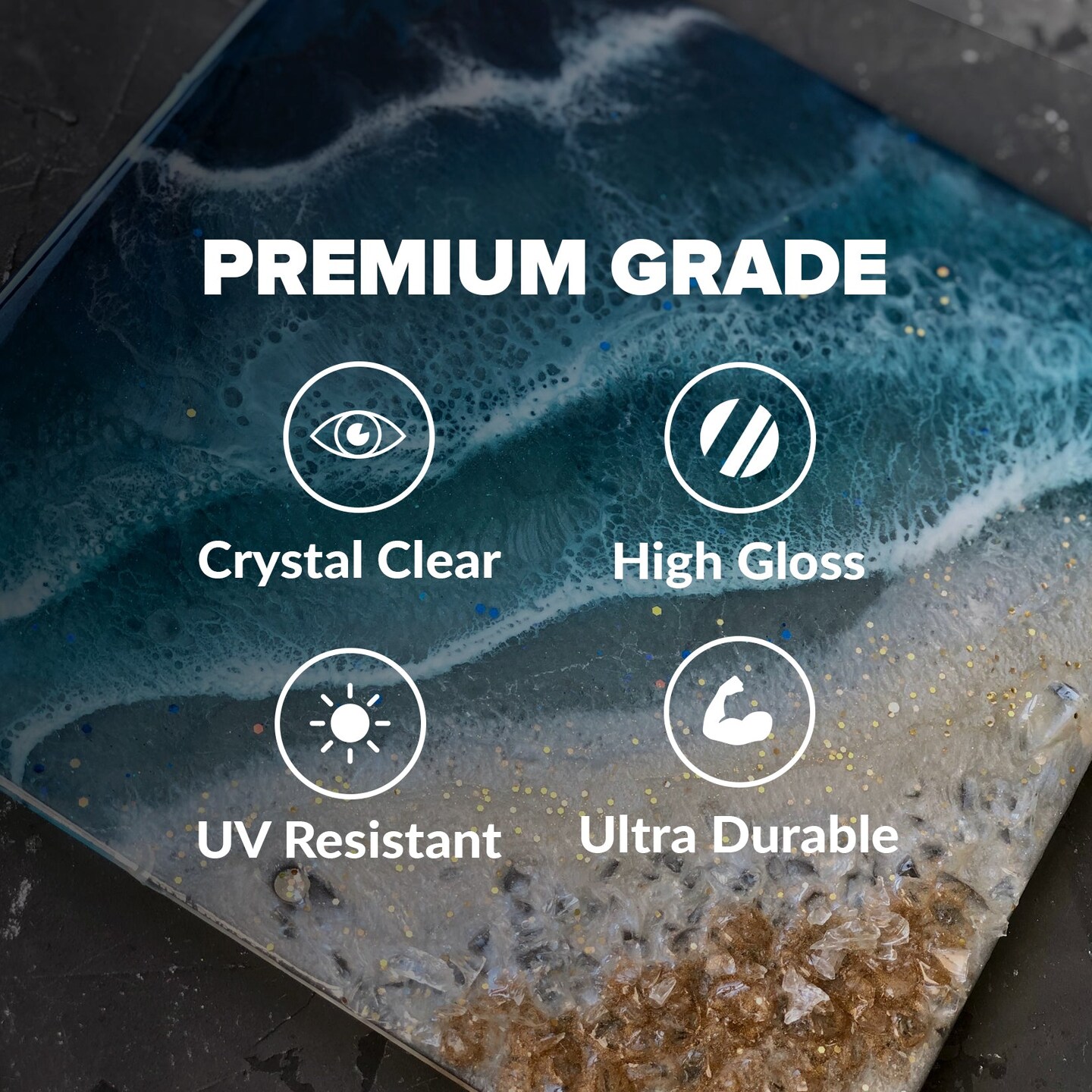 Crystal Clear Epoxy Resin 1/8 Gallon Kit 2 Part Epoxy Resin for Tumblers, Wood, Table Top, Countertop, Bar & Craft Art, Resin Molds Clear Casting Resin & Hardener Bulk Two Part Resin Epoxy 16 oz