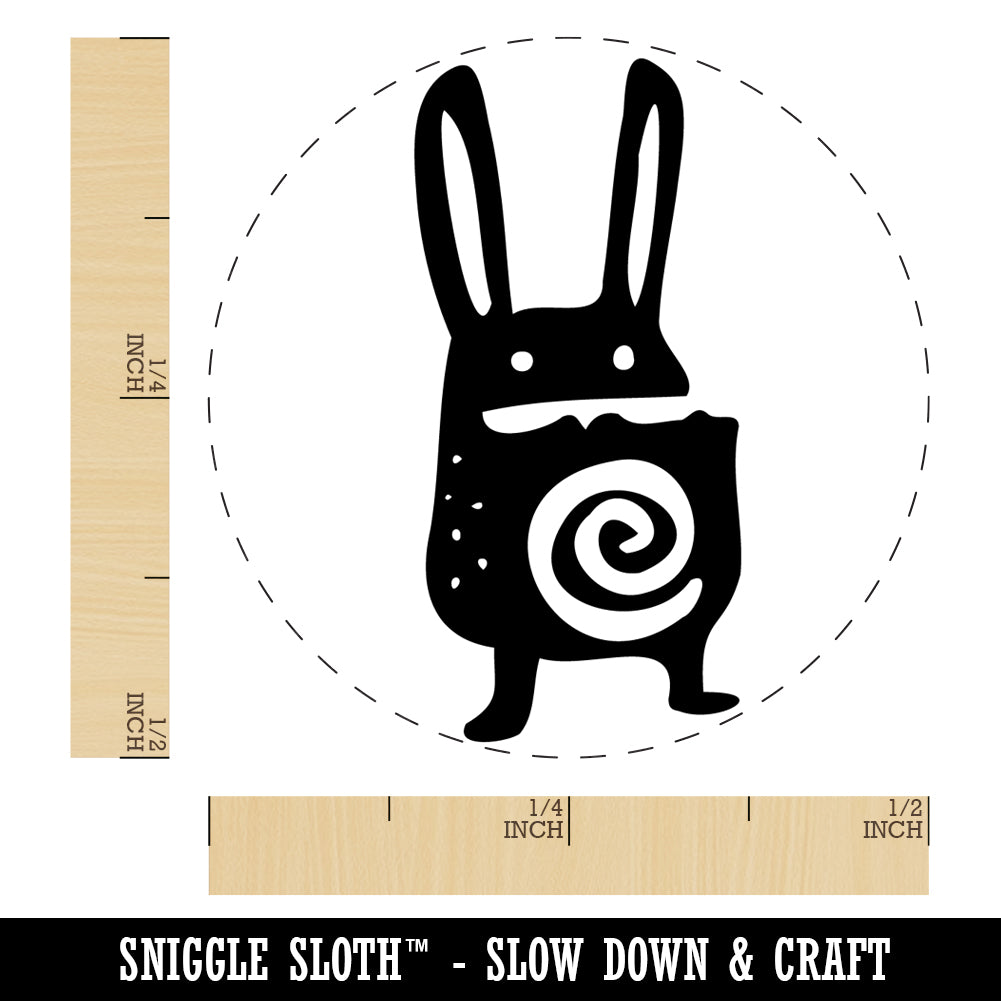 Weird Creepy Rabbit Creature Rubber Stamp for Stamping Crafting