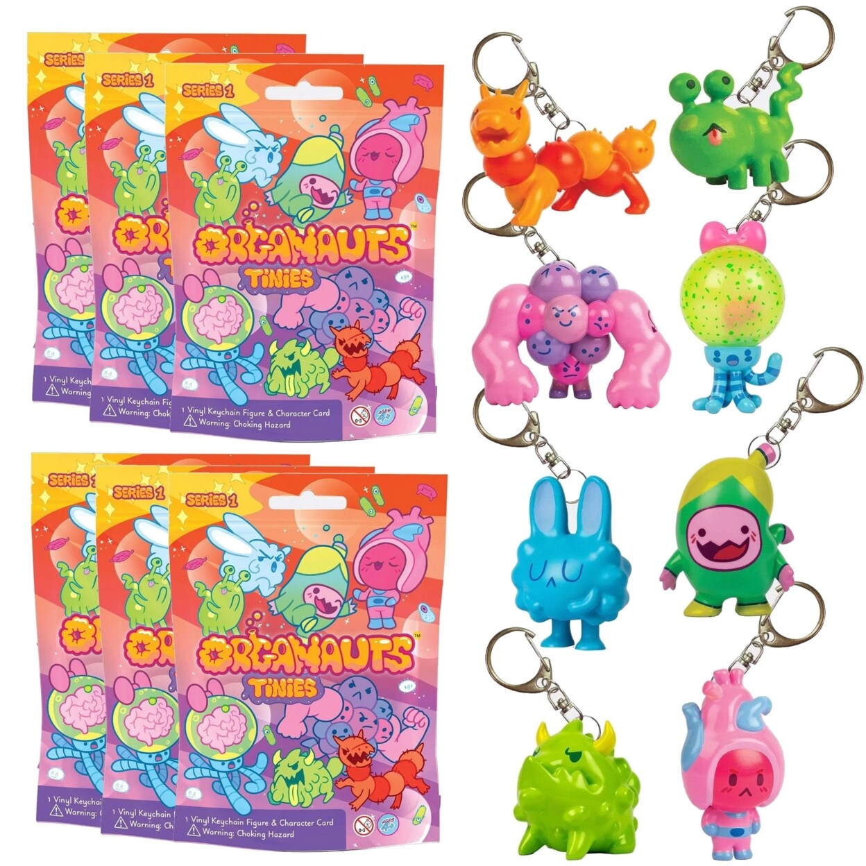 Know Yourself Organauts Tinies Collectible Character Keychain 6pk Series 1 Bags Surprise