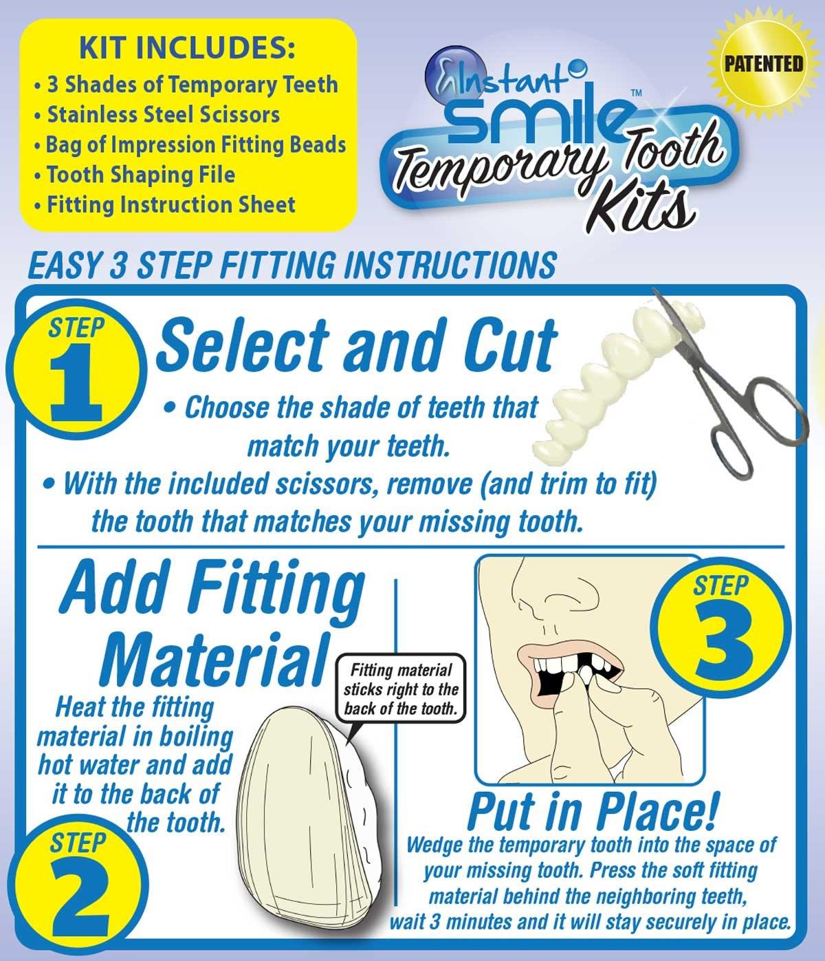 Amazing Teeth Repair Kit, Short-term Tooth Kit, Temporary Teeth