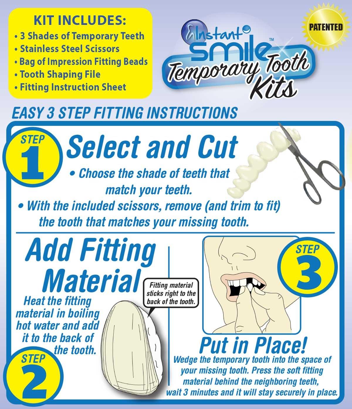 Best Gift!Temporary Tooth Beads - Fake Teeth, Tooth Kit For Temporary  Fixing The Missing And Broken Tooth Replacements 