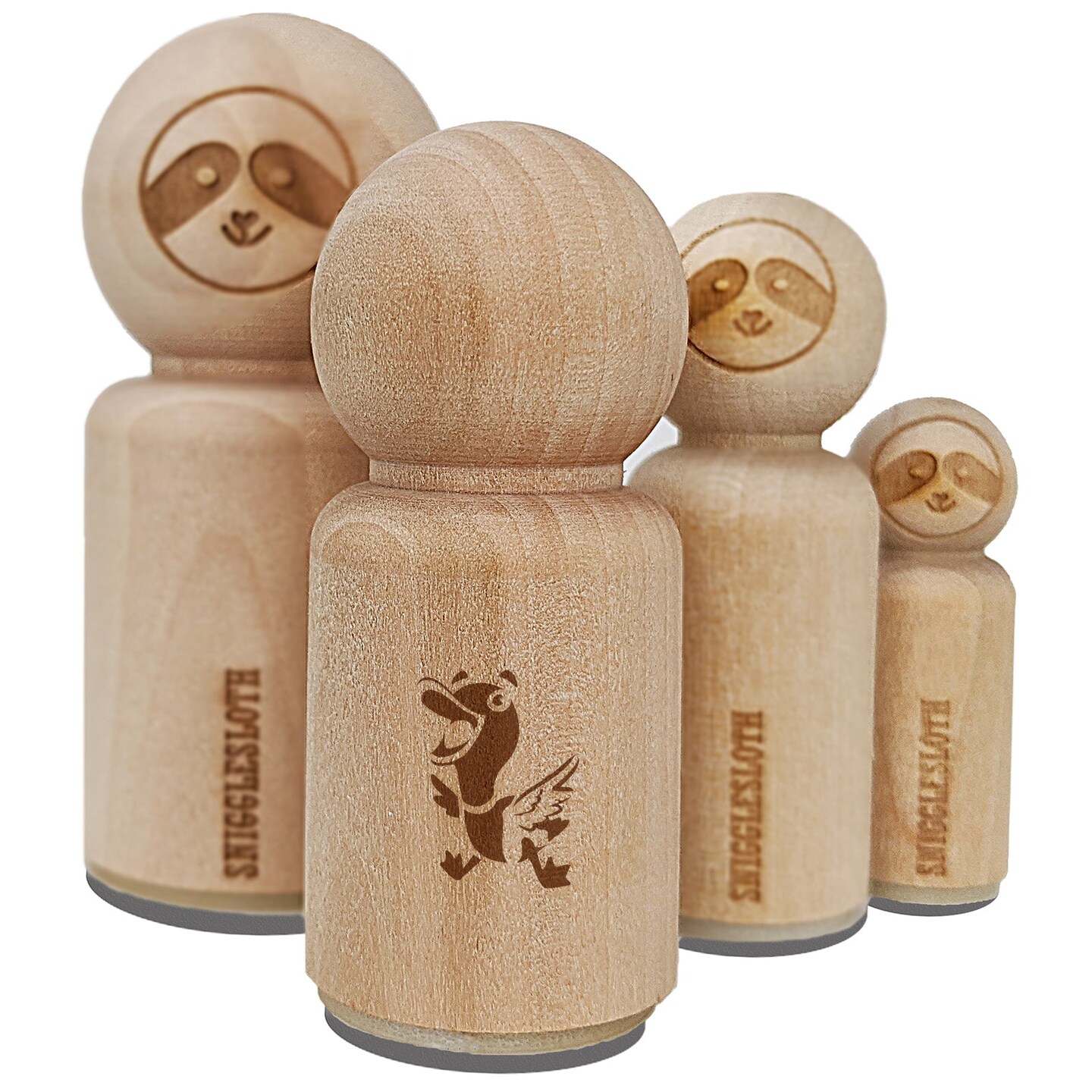 Excited and Happy Mallard Duck Cartoon Rubber Stamp for Stamping Crafting Planners