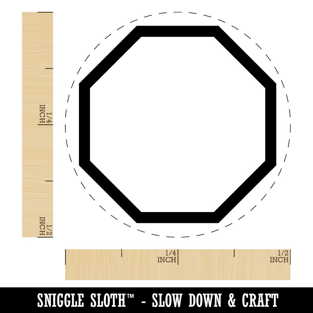 Octagon Border Outline Rubber Stamp for Stamping Crafting Planners