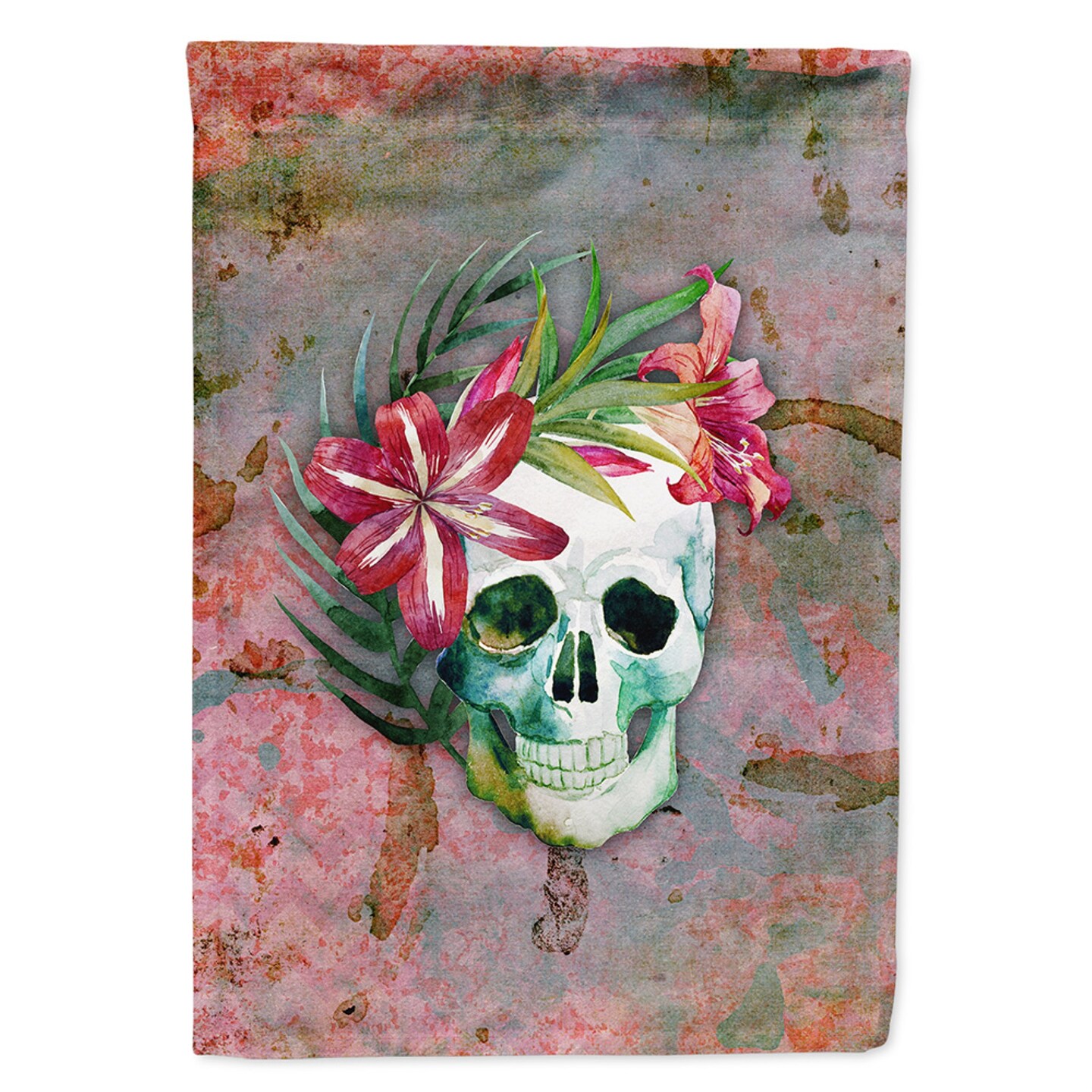 &#x22;Caroline&#x27;s Treasures BB5125GF Garden Size Day of the Dead Skull Flowers Flag, Multicolor, small&#x22;