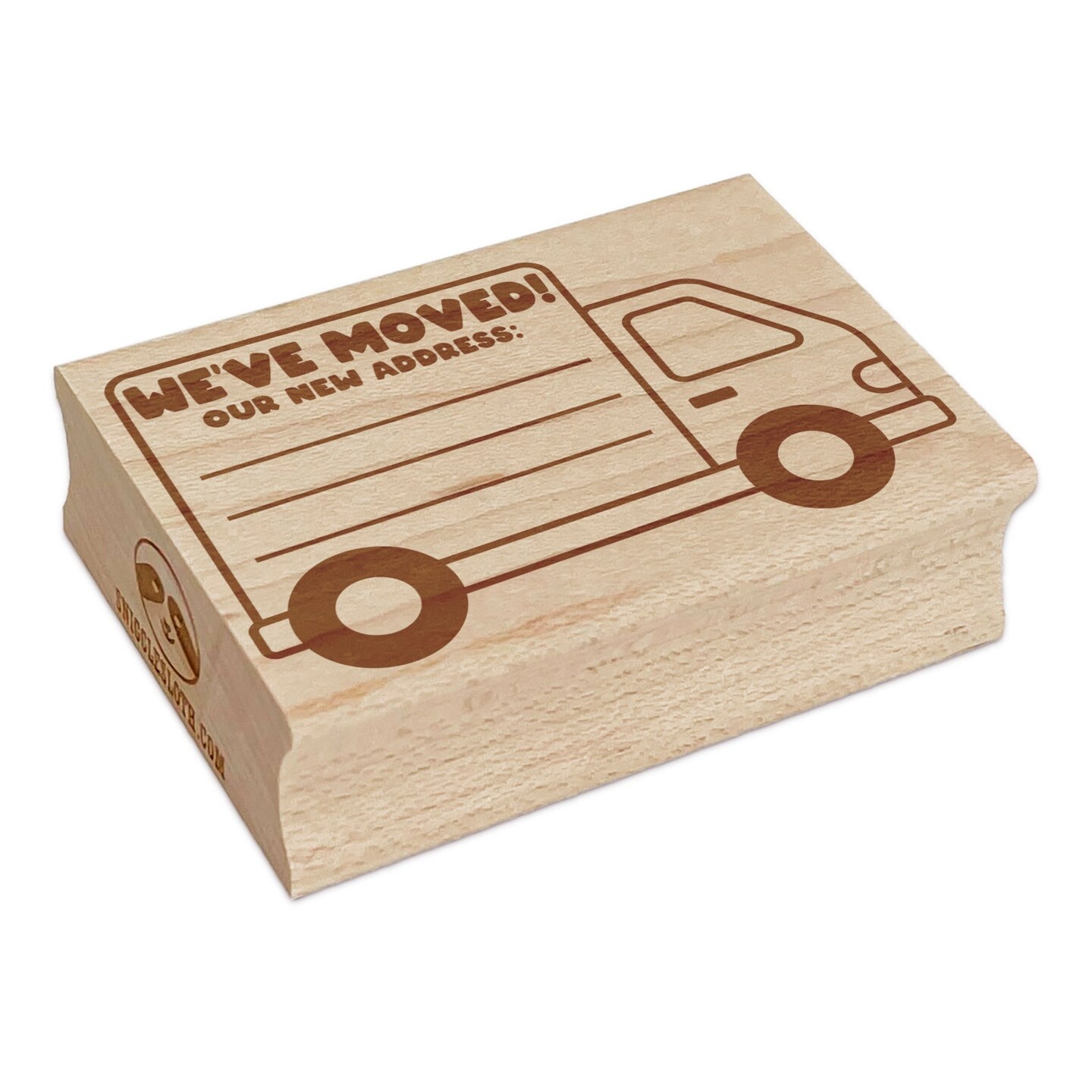We&#x27;ve Moved Our New Address Moving Truck Rectangle Rubber Stamp for Stamping Crafting