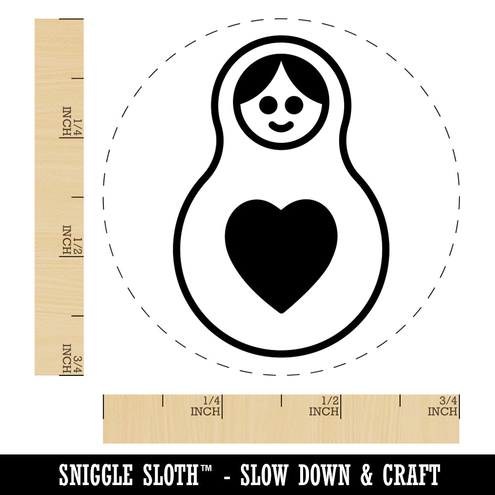 Matryoshka Babushka Russian Nesting Stacking Doll Rubber Stamp for Stamping Crafting Planners
