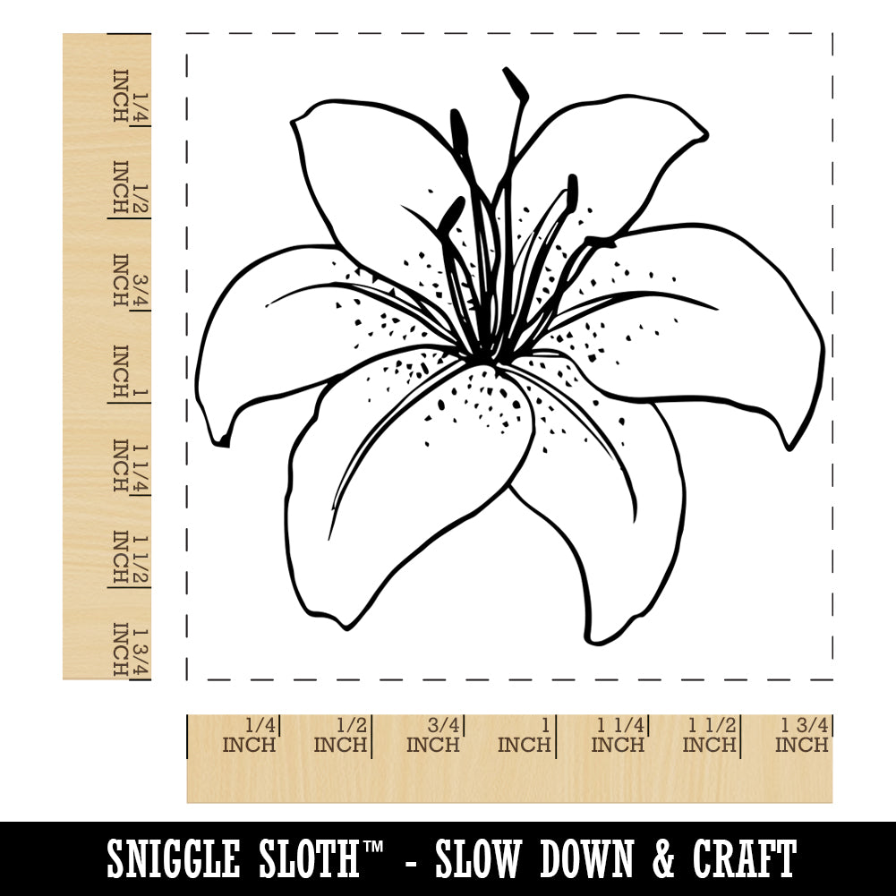 Tiger Lily Flower Square Rubber Stamp for Stamping Crafting | Michaels
