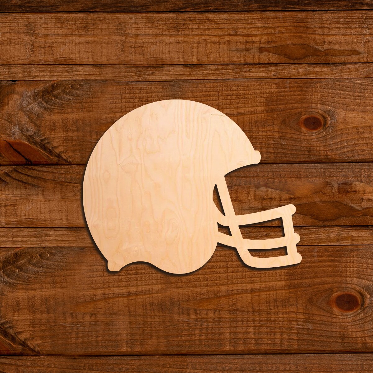 5 in. Unfinished Laser Cut Wooden Football Helmet